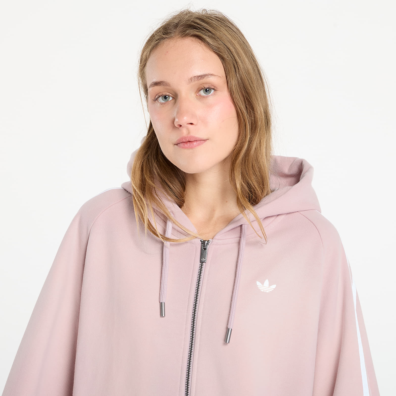 Women's Sweatshirts adidas Adilenium Season 4 Teamgeist Washed Oversized Full-Zip Hoodie New Rose/ Dove Grey