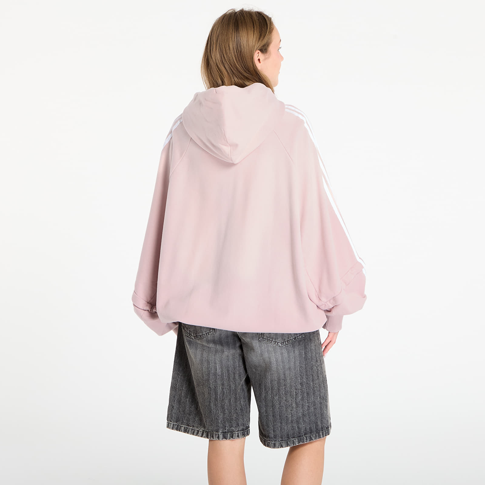Women's Sweatshirts adidas Adilenium Season 4 Teamgeist Washed Oversized Full-Zip Hoodie New Rose/ Dove Grey