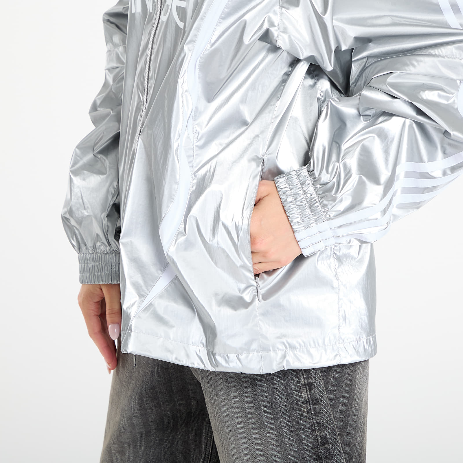 Γυναικεία σακάκια adidas Adilenium Season 4 Teamgeist Oversized Silver Track Top Silver Met.