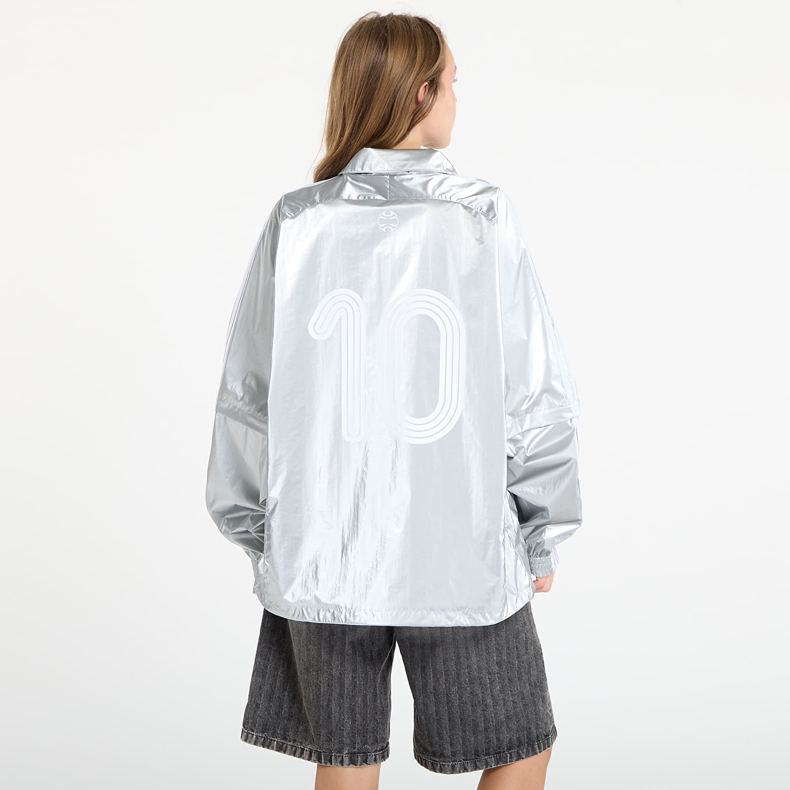 Γυναικεία σακάκια adidas Adilenium Season 4 Teamgeist Oversized Silver Track Top Silver Met.