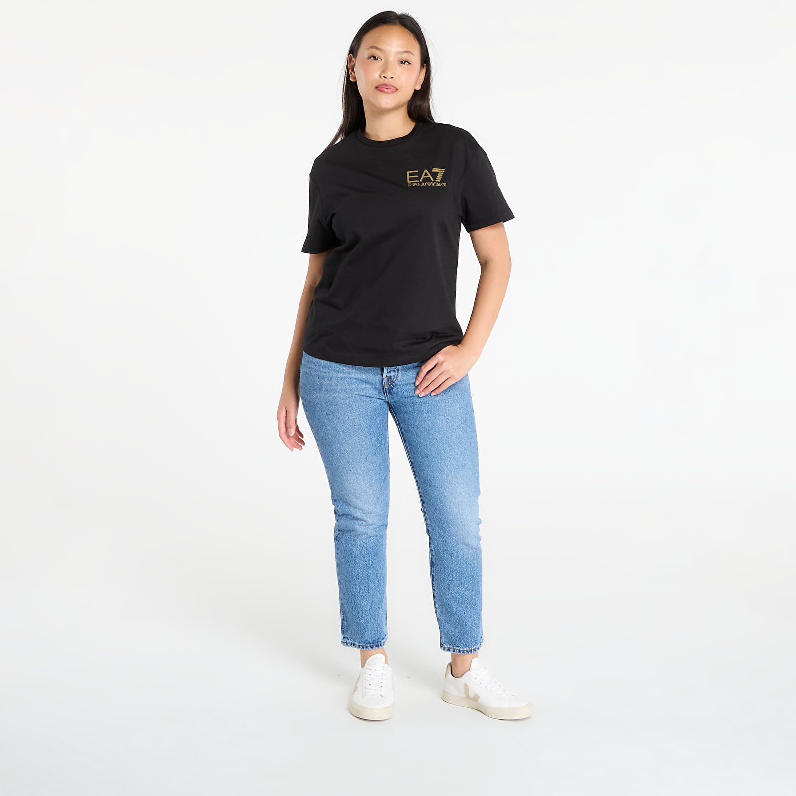 T-paidat EA7 Emporio Armani Train Logo Series W Tee Ss Ext Black And Gold