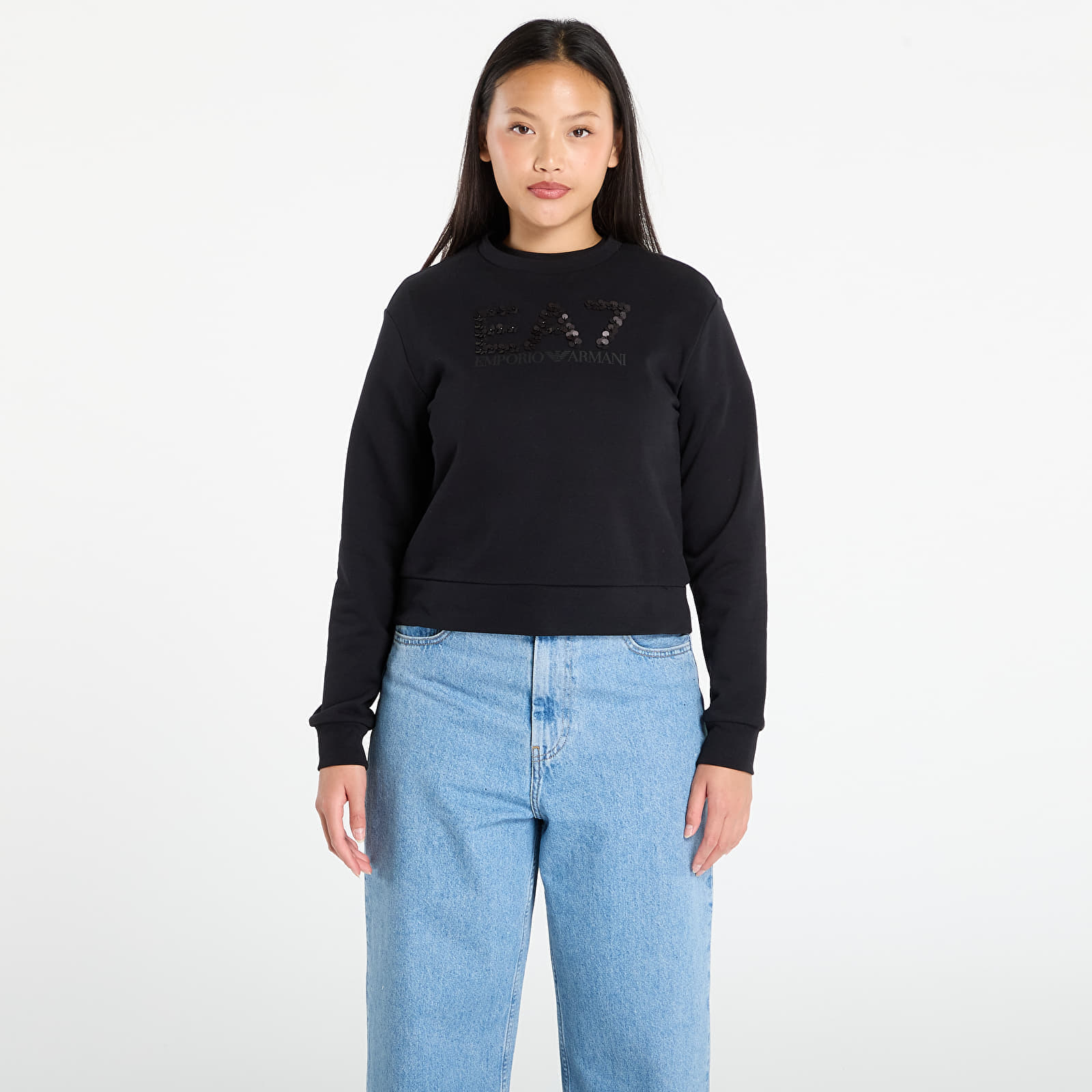 Sweatshirt EA7 Emporio Armani Train Logo Series W T-Top Cn C Black XS