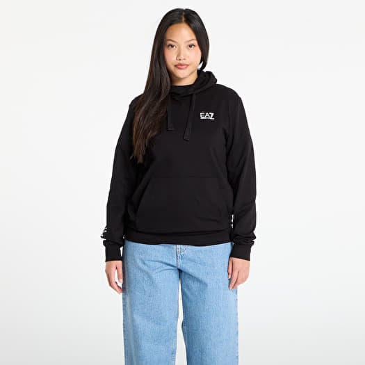 Sweatshirt EA7 Emporio Armani Train Logo Series M Hoodie Rn Black/White