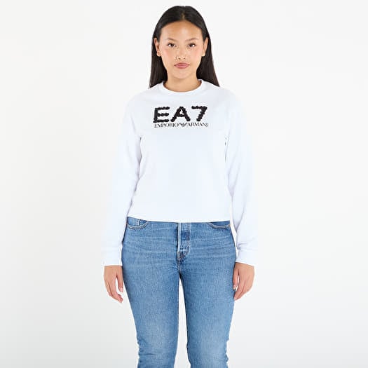 Sweatshirt EA7 Emporio Armani Train Logo Series W T-Top Cn C White Alyssum