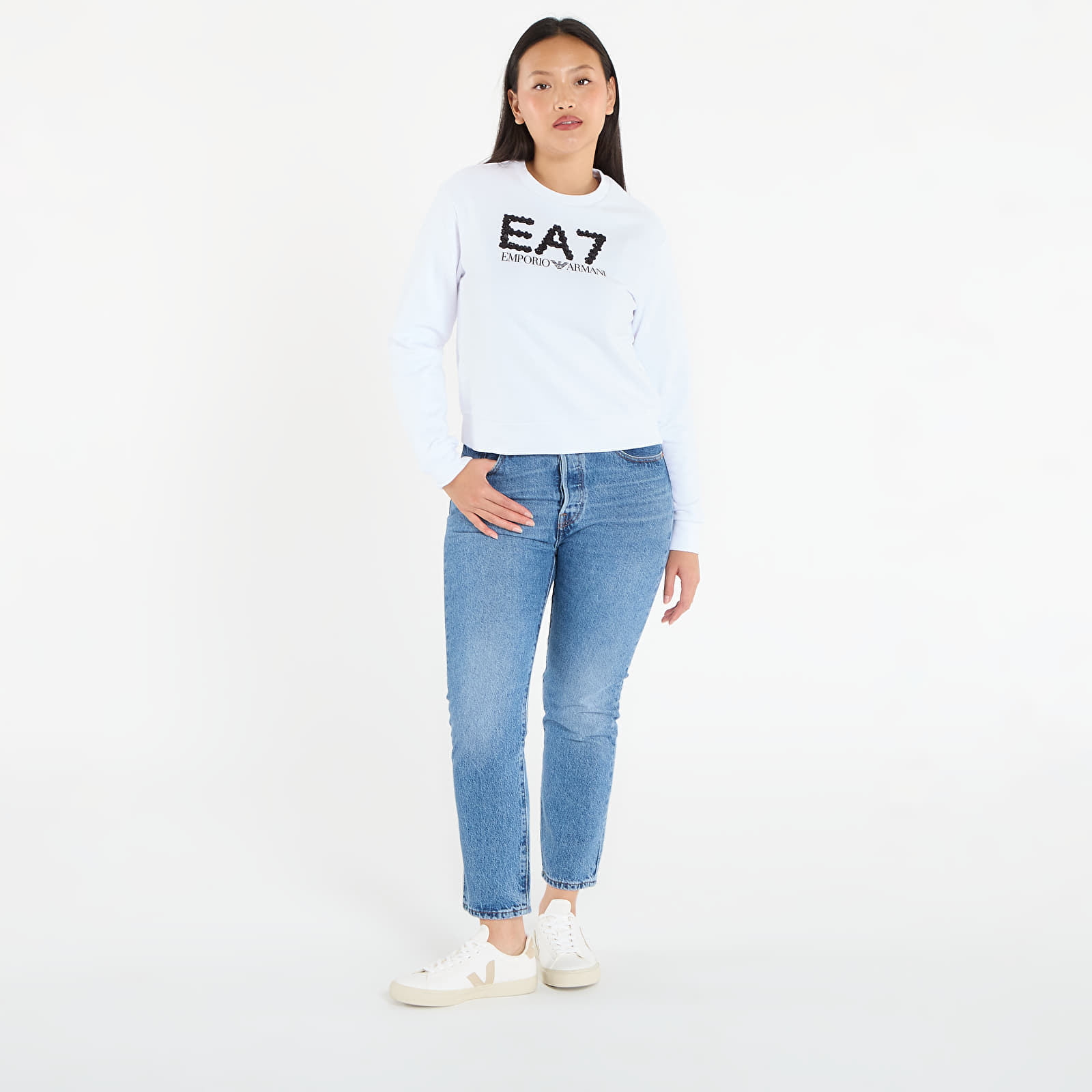 Hoodies and sweatshirts  EA7 Emporio Armani Train Logo Series W T-Top Cn C White Alyssum