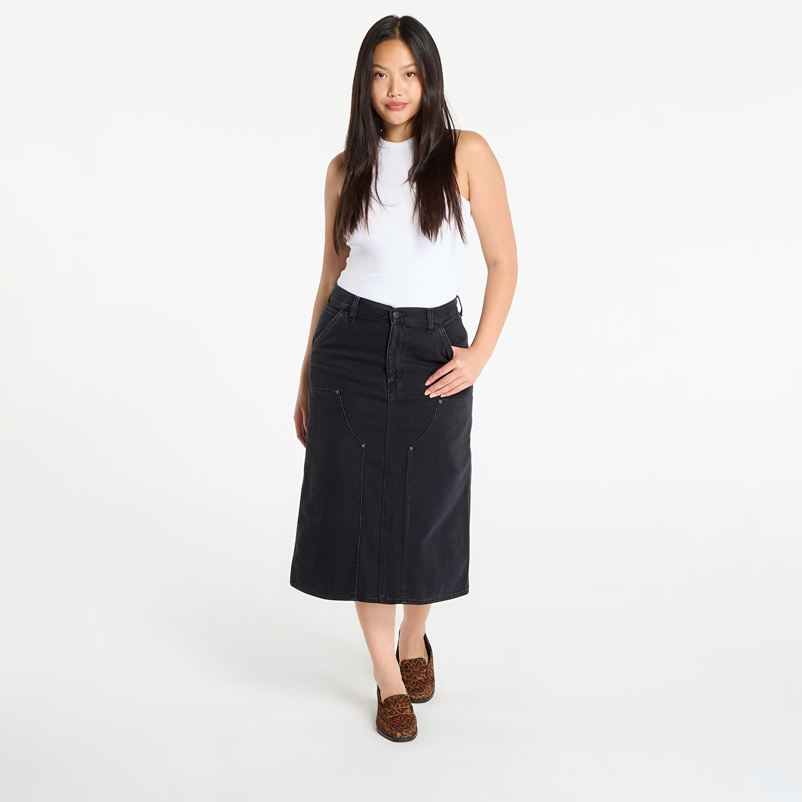 Women's skirts Carhartt WIP W' Double Knee Skirt Black Stone Washed