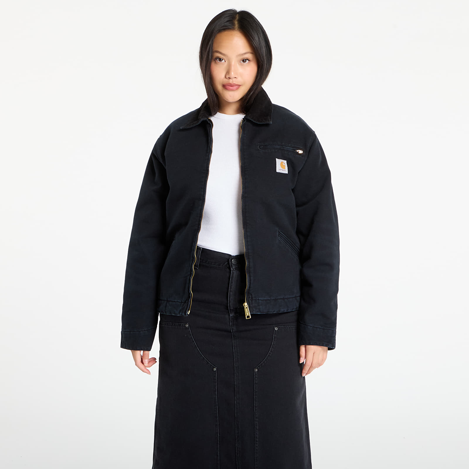 Men's jackets Carhartt WIP OG Detroit Jacket Black/ Black Stone Canvas