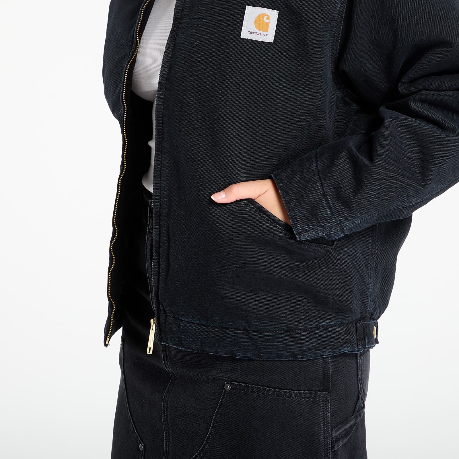 Men's jackets Carhartt WIP OG Detroit Jacket Black/ Black Stone Canvas