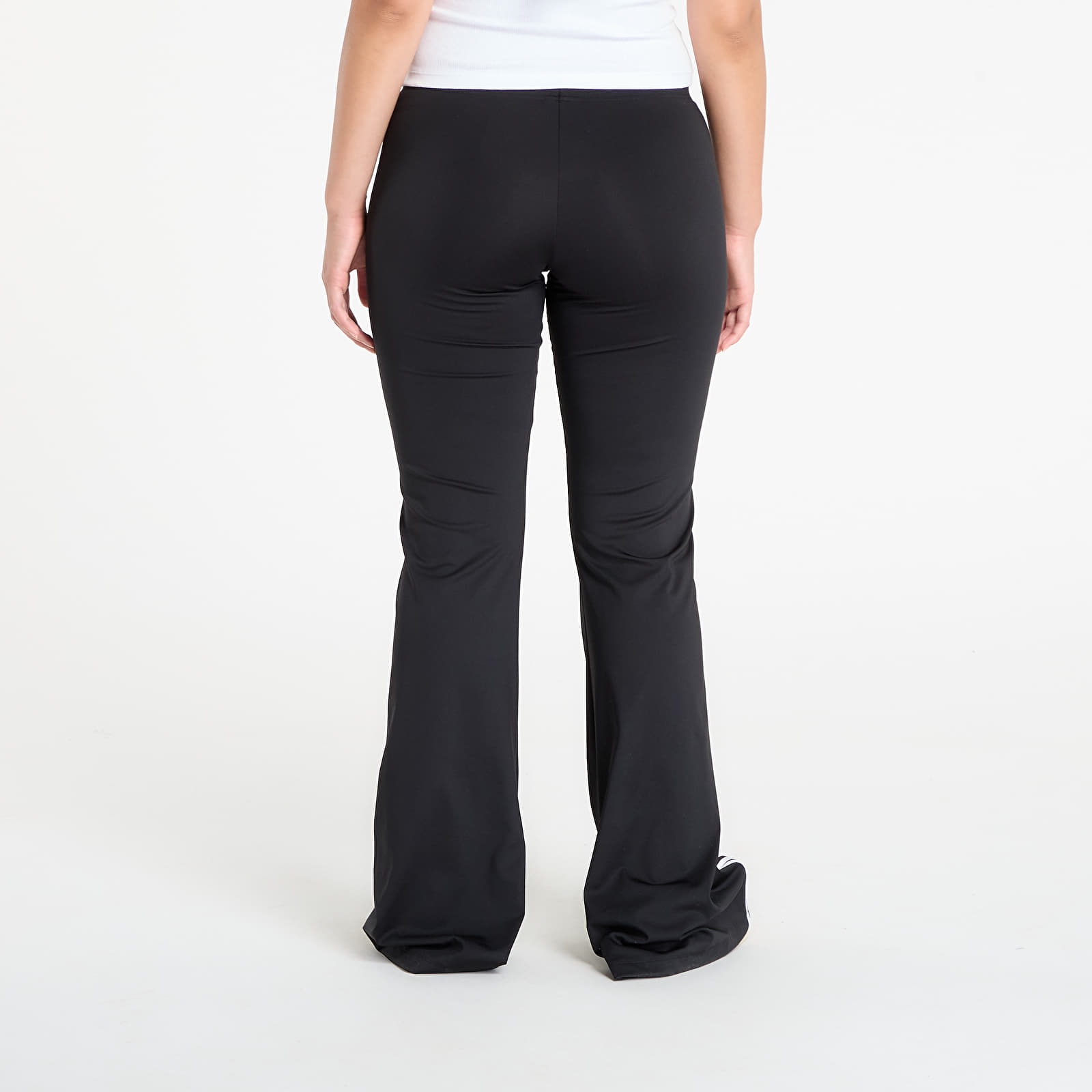 Women's Trousers adidas Ribbon Off Placed 3-Stripes Flared Joggers Black/ Black