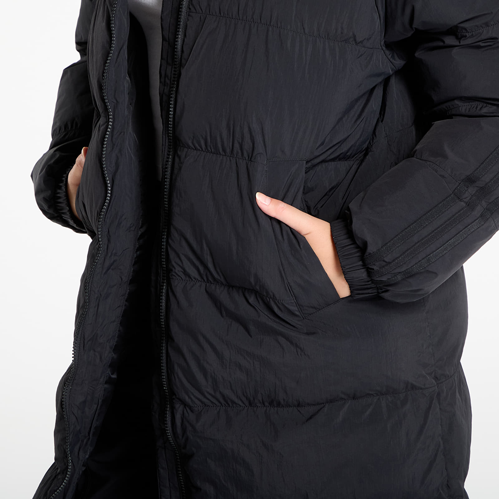 Women's Down Jackets adidas Adicolor Long Synthetic Down Puffer Coat Black