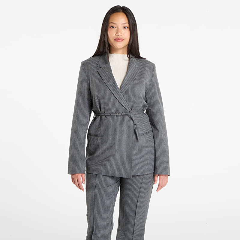 Samsøe Samsøe Salot Blazer Belt Dark Gull Gray Pinstripe