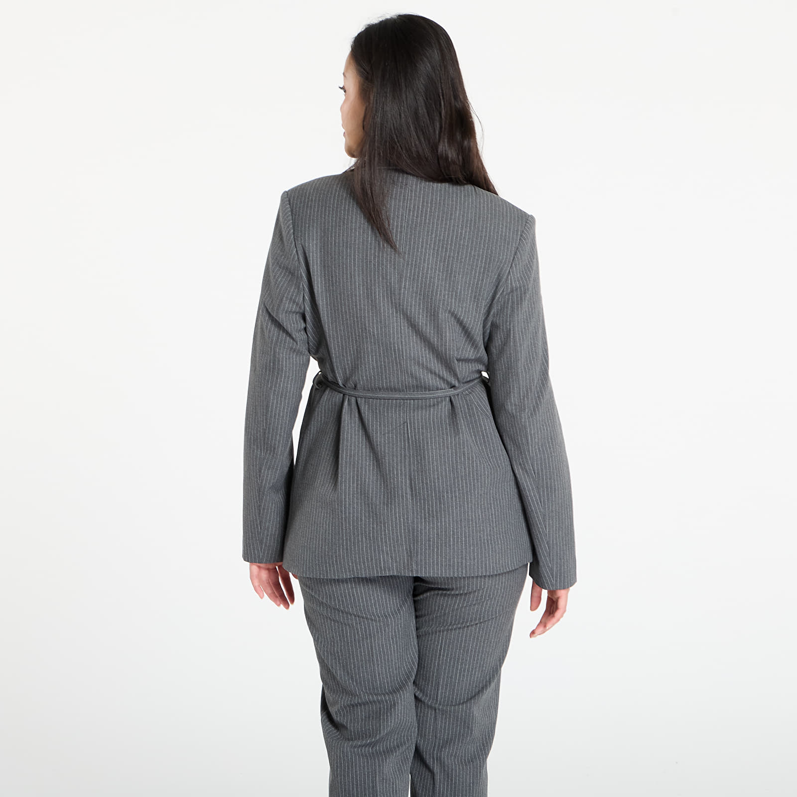Γυναικεία σακάκια Samsøe Samsøe Salot Blazer Belt Dark Gull Gray Pinstripe