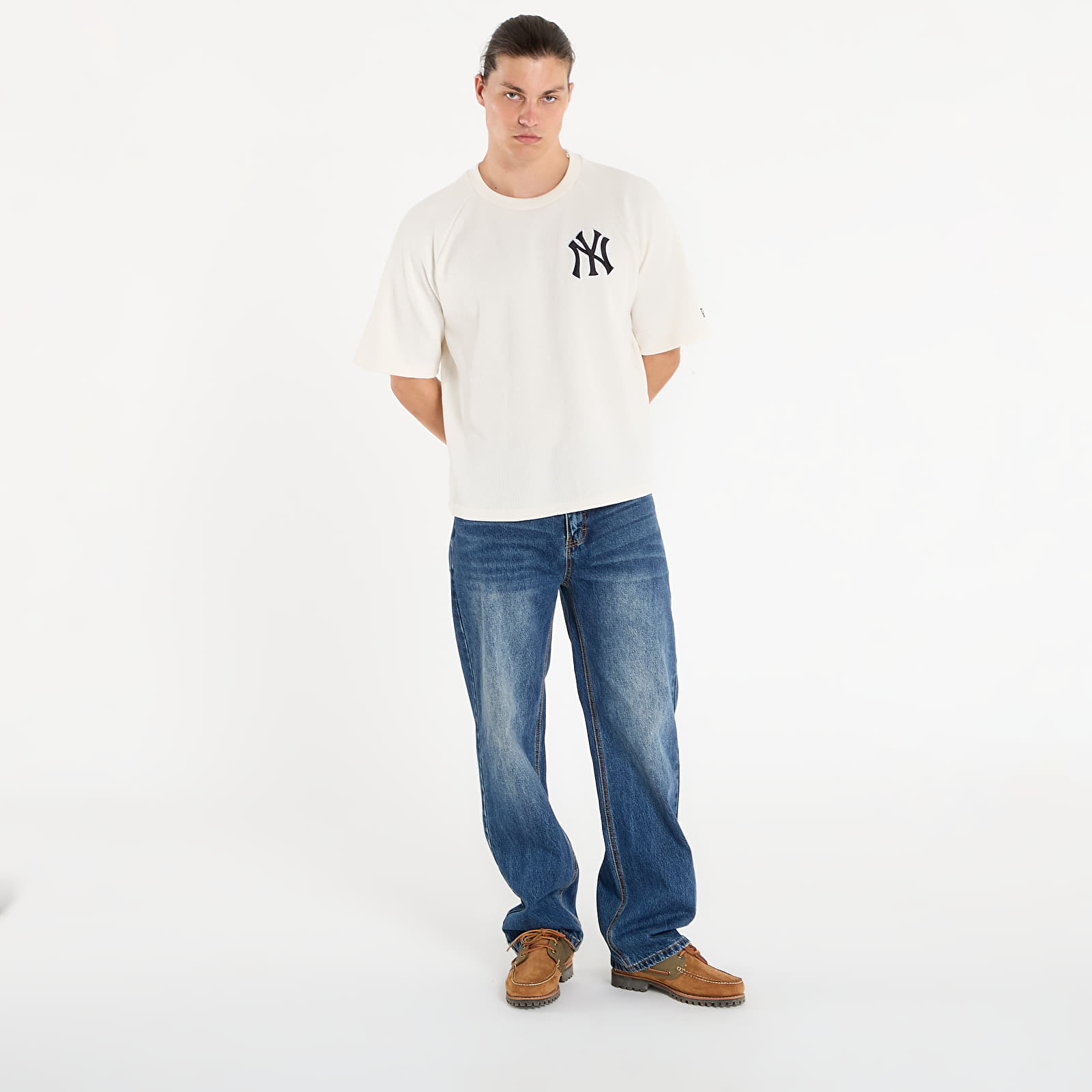 Men's T-shirts New Era MLB Waffle New York Yankees UNISEX Off White
