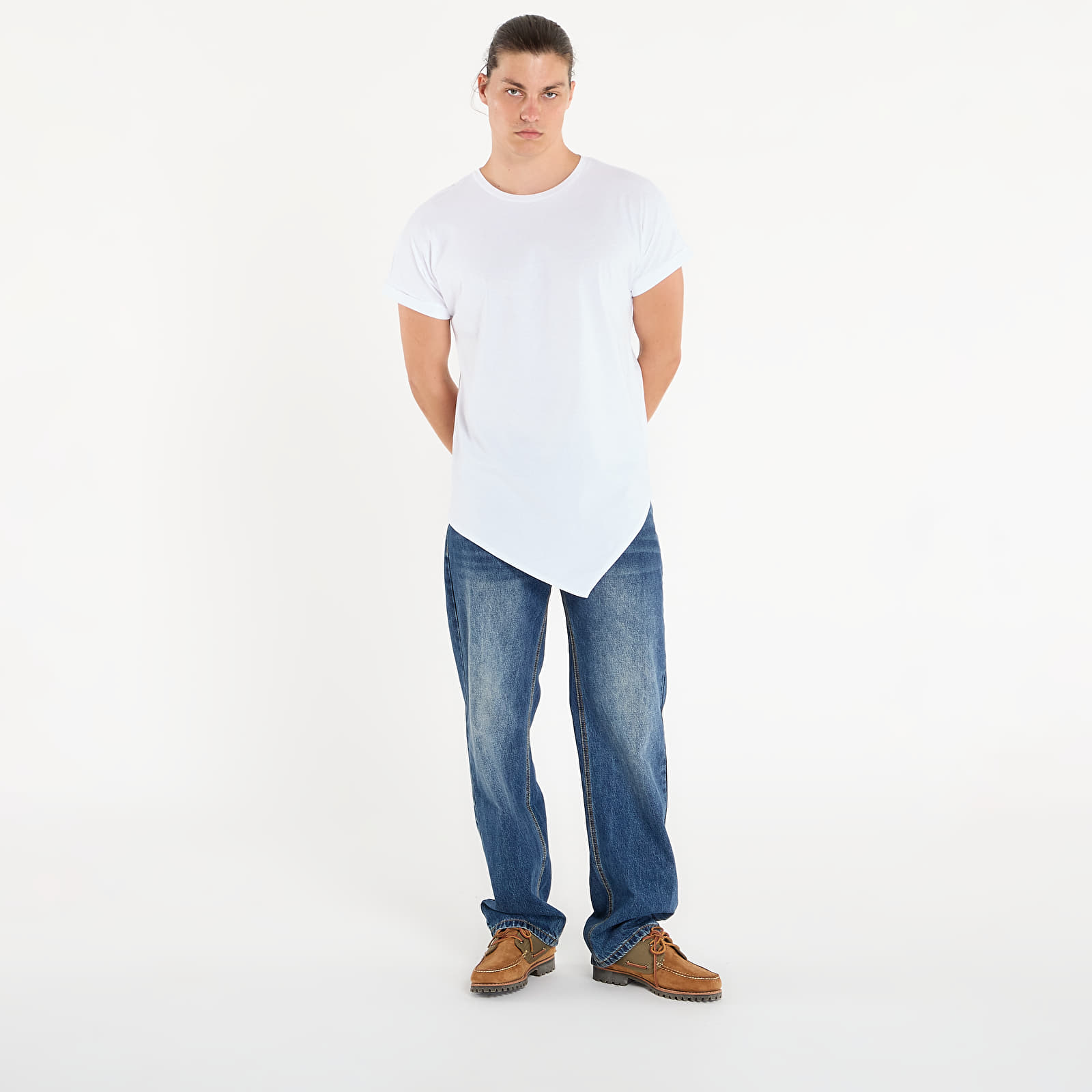 T-shirts Urban Classics Asymetric Long Tee White
