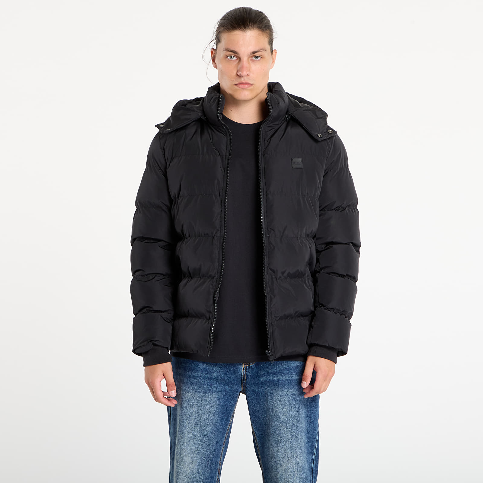 Jackets Urban Classics Hooded Puffer Jacket Black