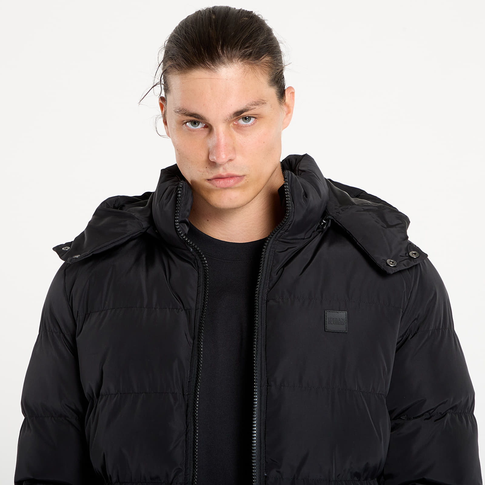Jackets Urban Classics Hooded Puffer Jacket Black