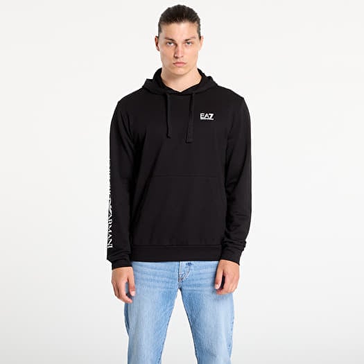 Sweatshirt EA7 Emporio Armani Train Logo Series M Hoodie Rn Black/White