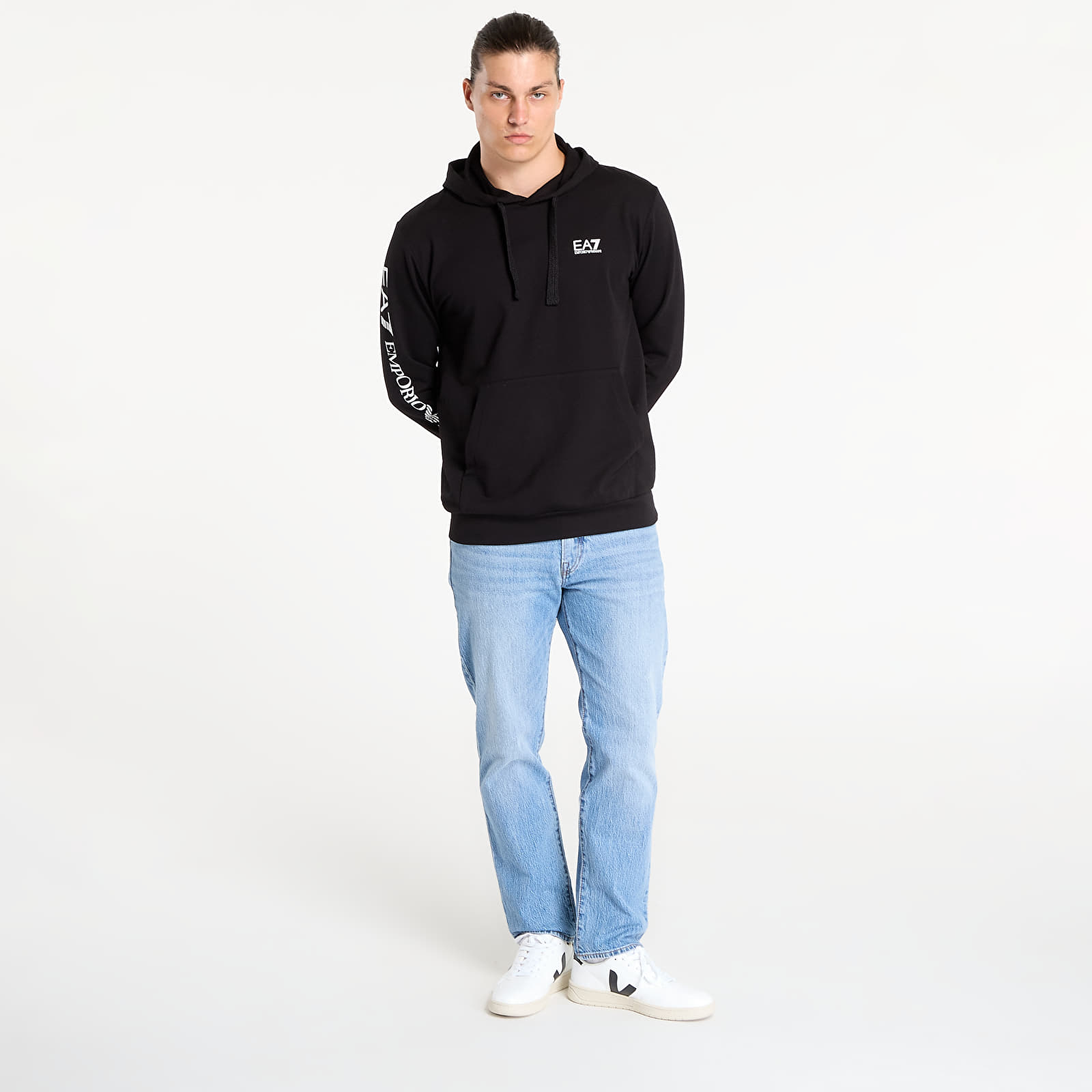 Hoodies and sweatshirts  EA7 Emporio Armani Train Logo Series M Hoodie Rn Black/White