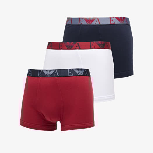 EA7 Emporio Armani Bottom Trunk 3-Pack Ar.Blu/ Rhubarb/ White