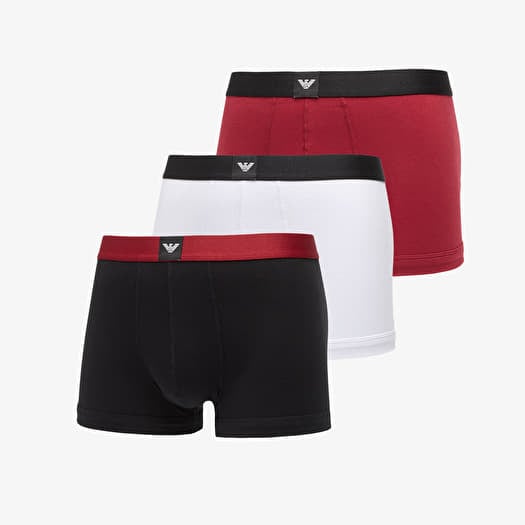 EA7 Emporio Armani Bottom Trunk 3-Pack Rhubarb/ Black/ White