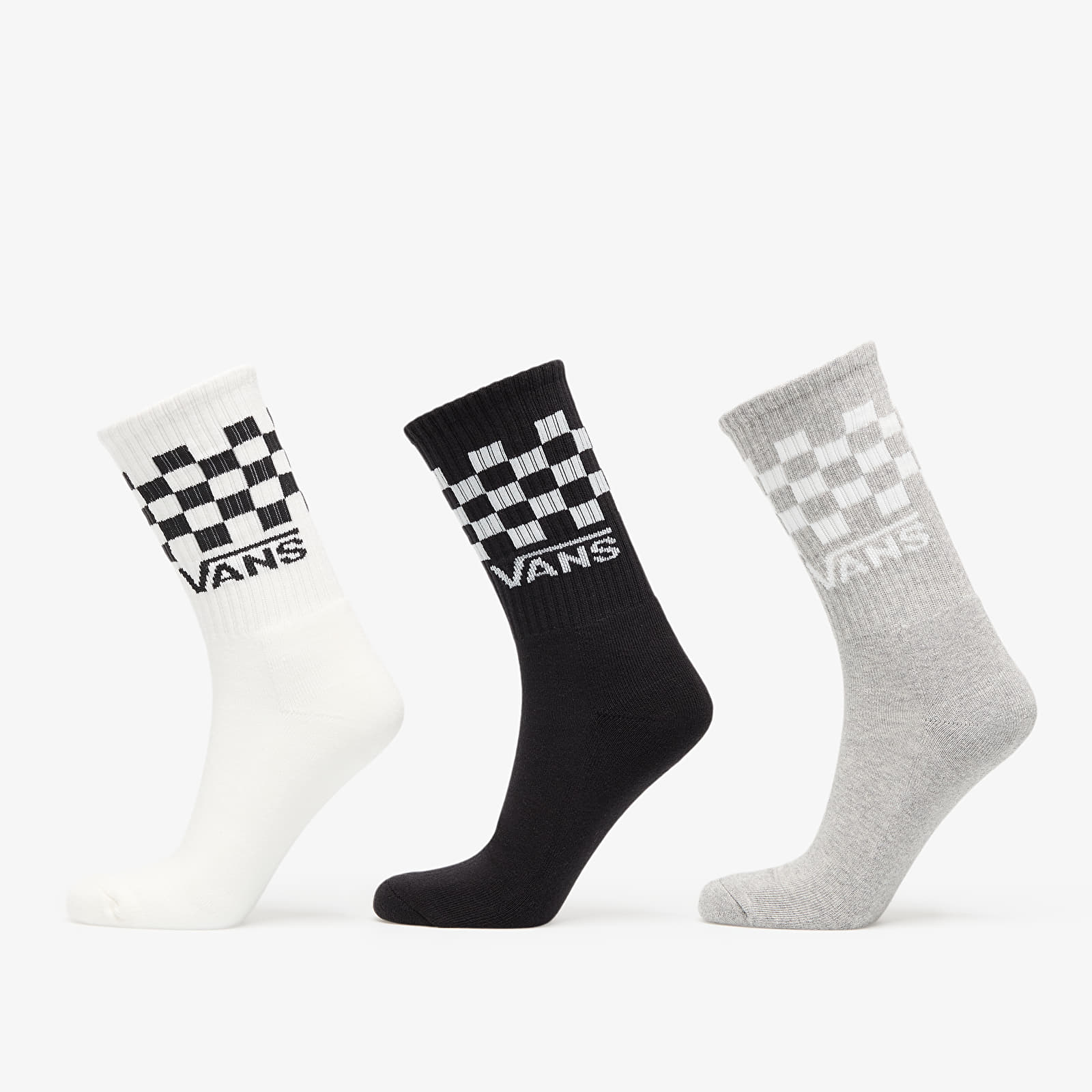 Men's socks Vans Classic Check Crew 3-Pack White/ Black/ Grey