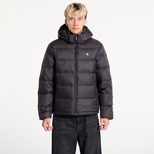 Calvin Klein Jeans Ls Nylon Zip Off Hooded Jacket Black