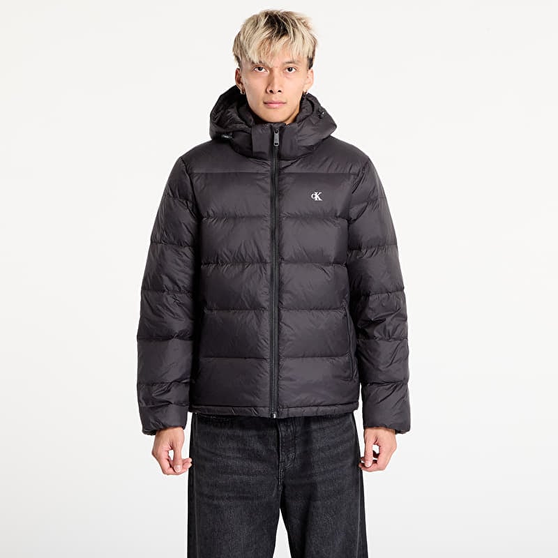 Dunjakke Calvin Klein Jeans Ls Nylon Zip Off Hooded Jacket Black