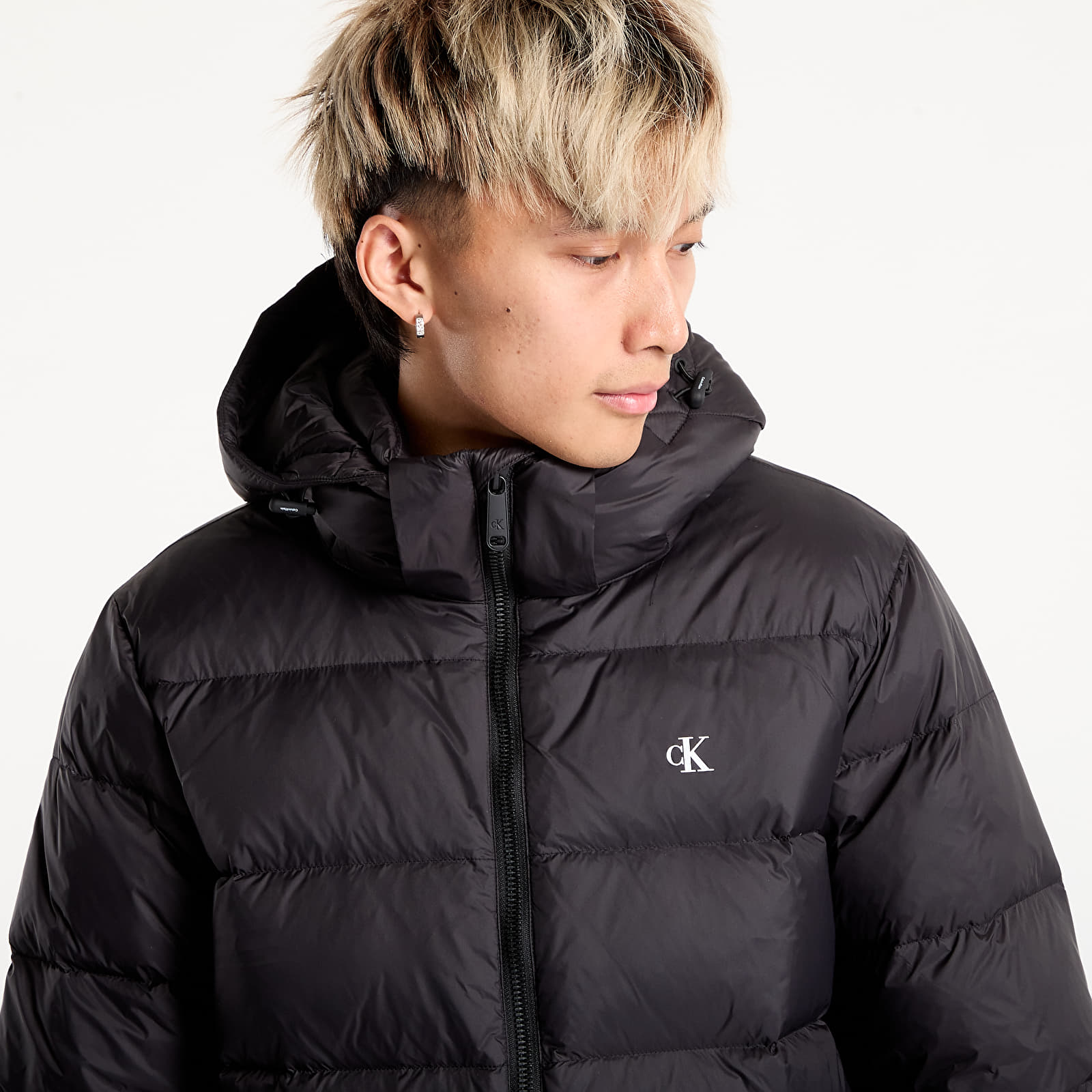 Daunenjacken für Männer Calvin Klein Jeans Ls Nylon Zip Off Hooded Jacket Black