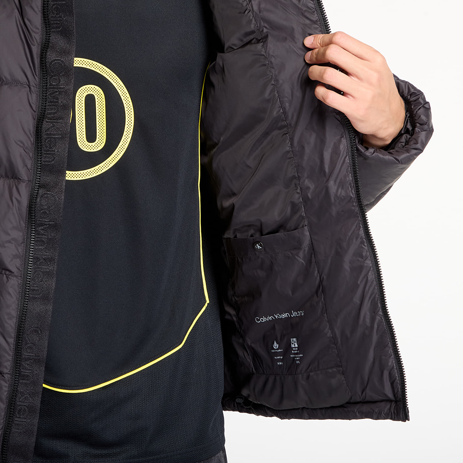 Daunenjacken für Männer Calvin Klein Jeans Ls Nylon Zip Off Hooded Jacket Black