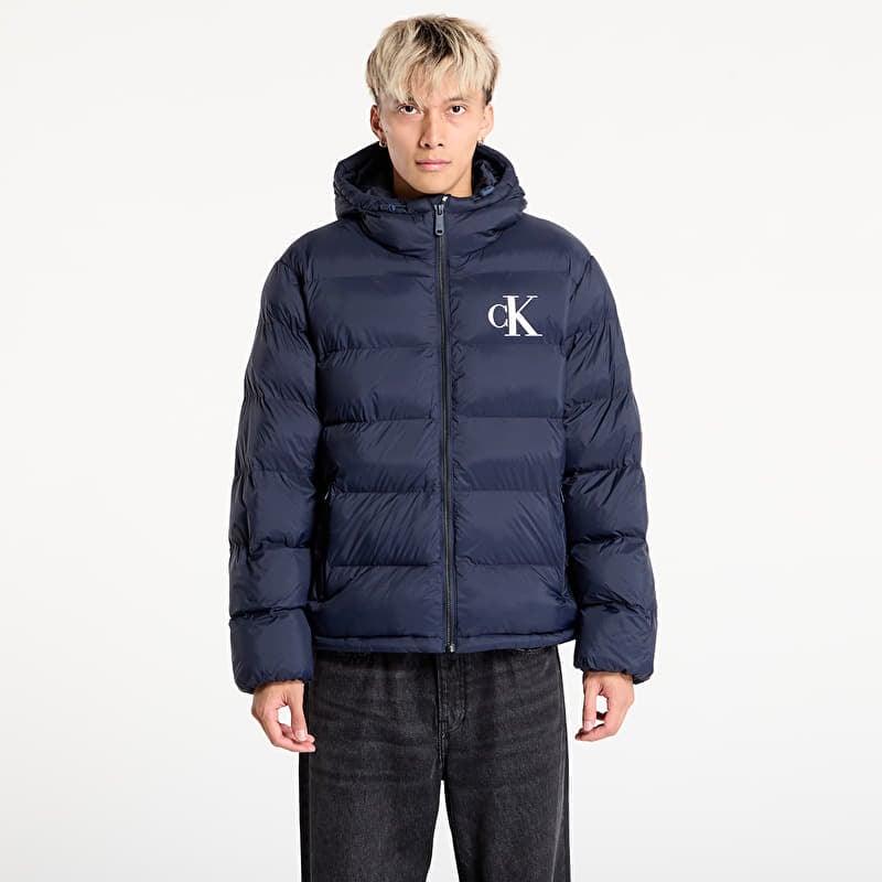Puhovka Calvin Klein Jeans Ls Nylon Monogram Puff Jacket Blue