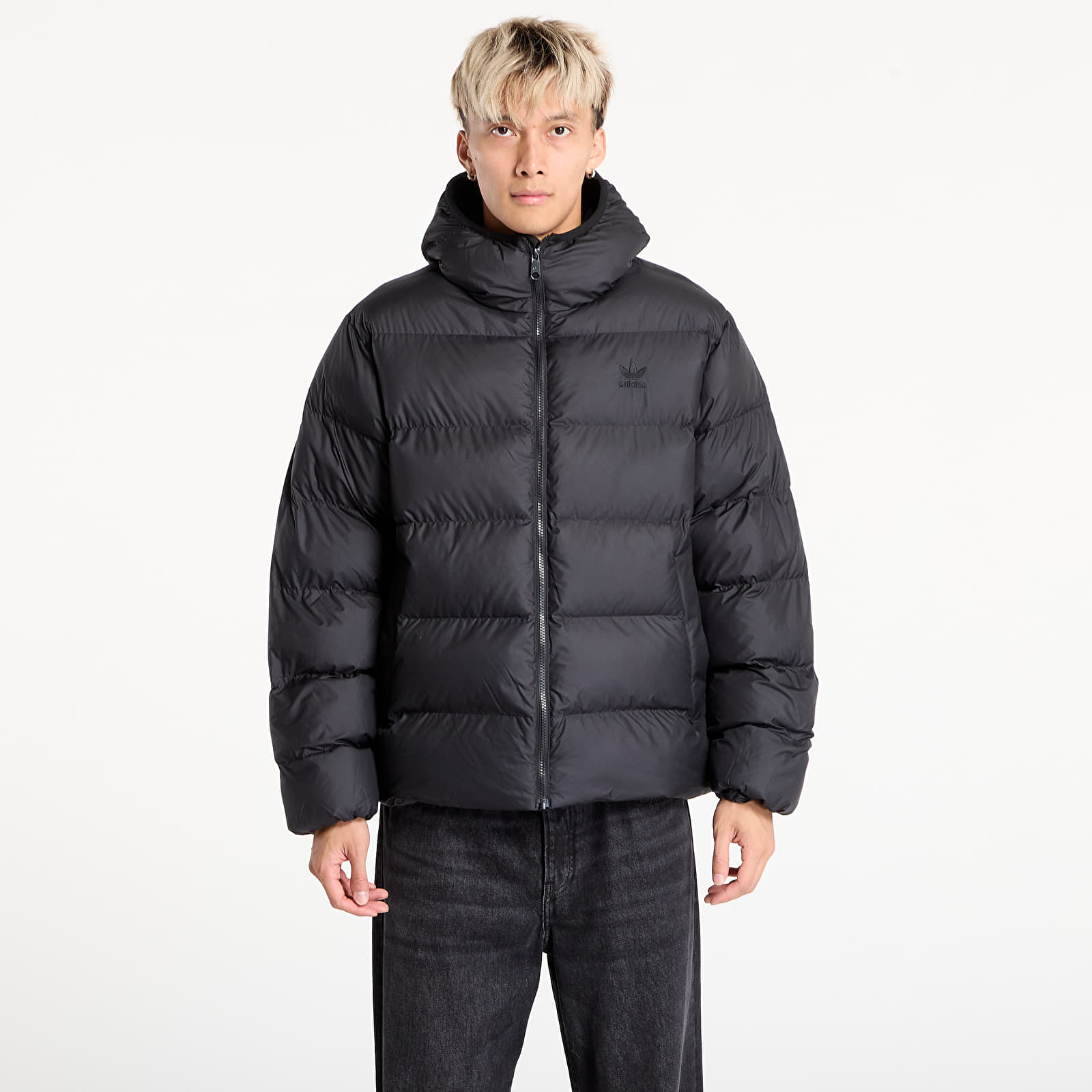 Ανδρικά down τζάκετ adidas Tonal Hooded Puffer Jacket Black