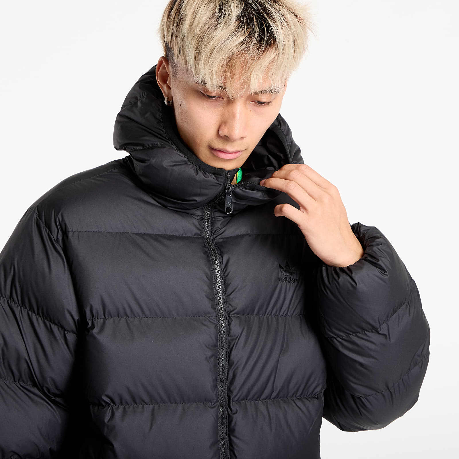Ανδρικά down τζάκετ adidas Tonal Hooded Puffer Jacket Black