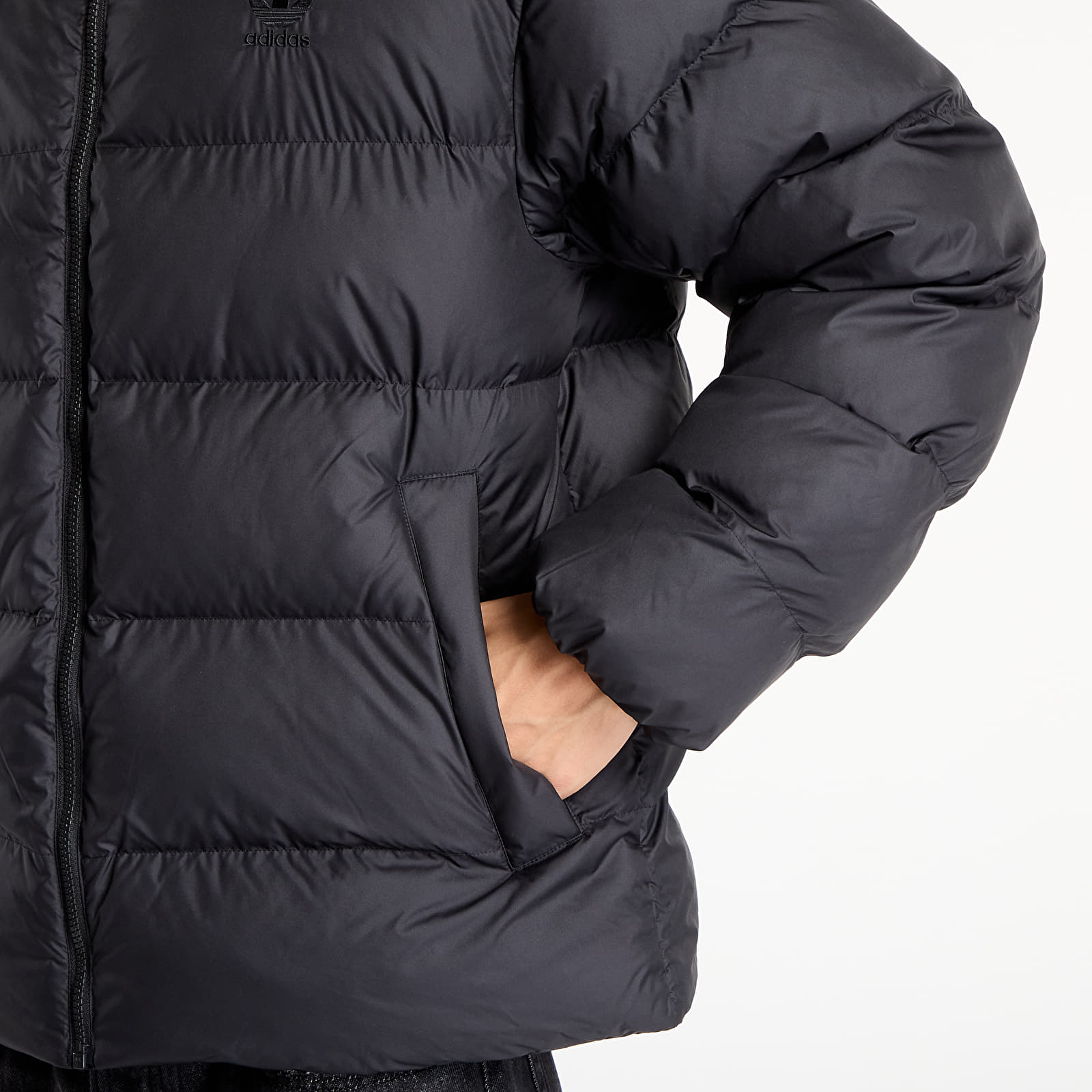 Ανδρικά down τζάκετ adidas Tonal Hooded Puffer Jacket Black