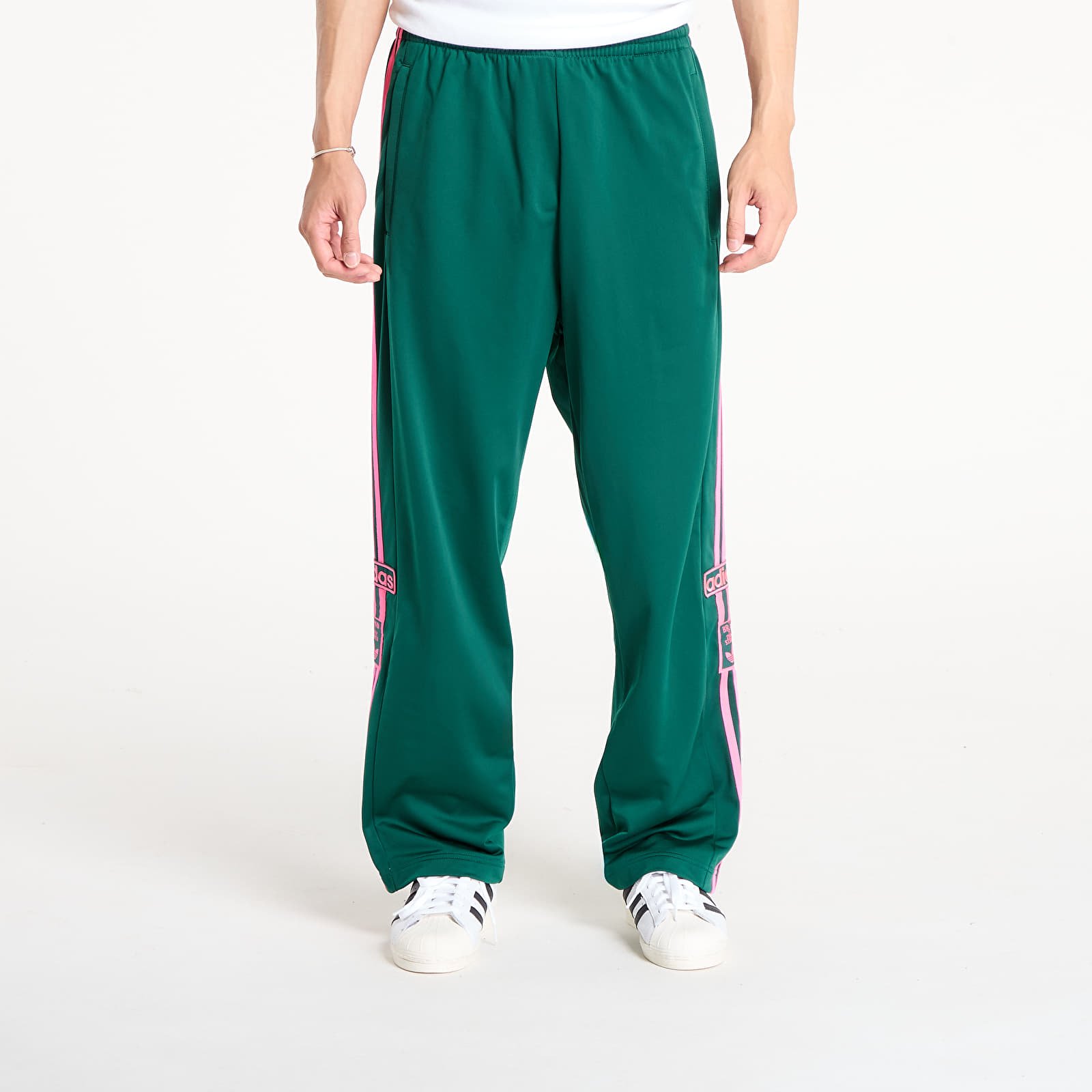 Men's trousers adidas Originals Adibreak Tracksuit Bottoms Collegiate Green/ Lucid Pink