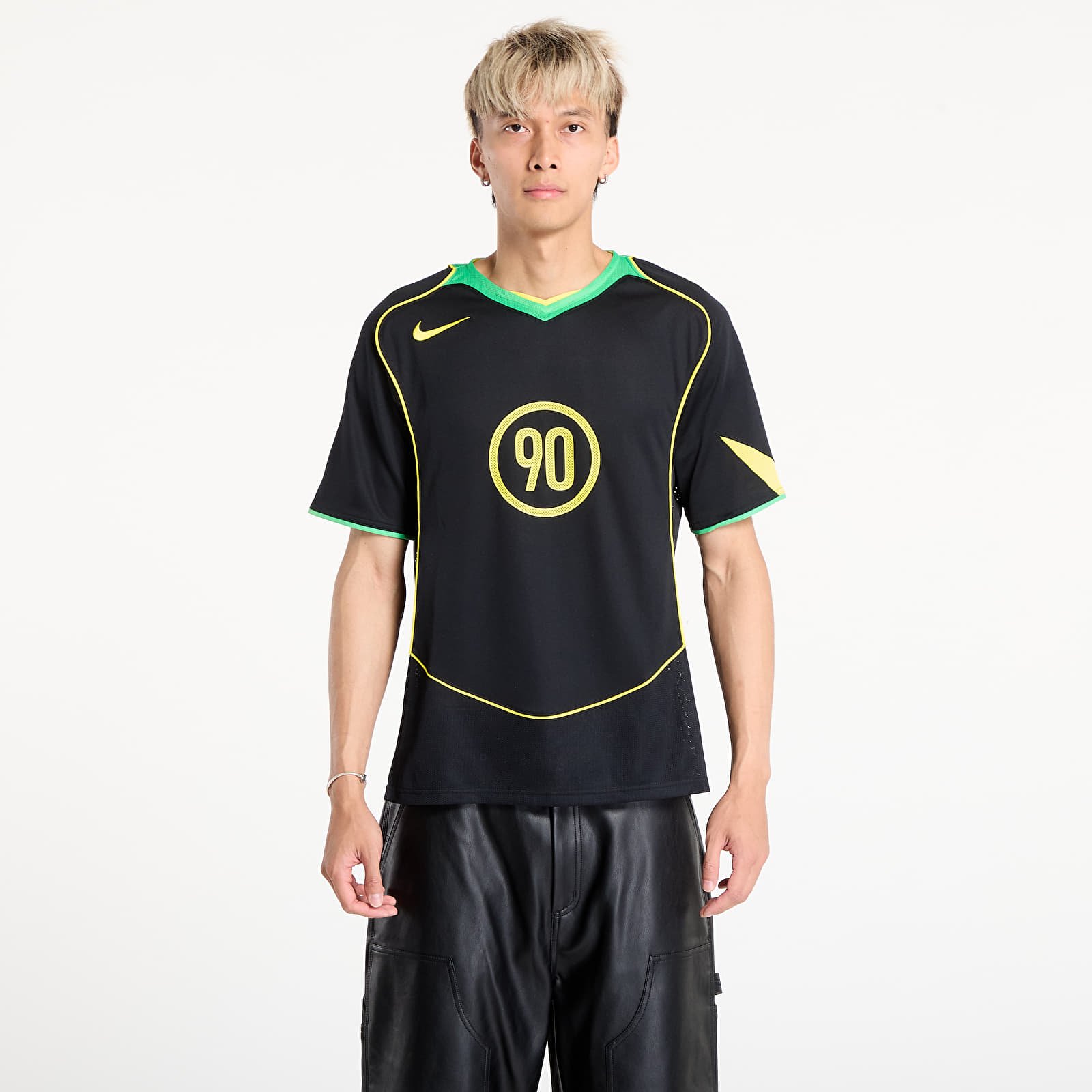 Men's Jerseys Nike Total 90 Men's Dri-FIT Soccer Jersey Black/ Green Spark/ Opti Yellow