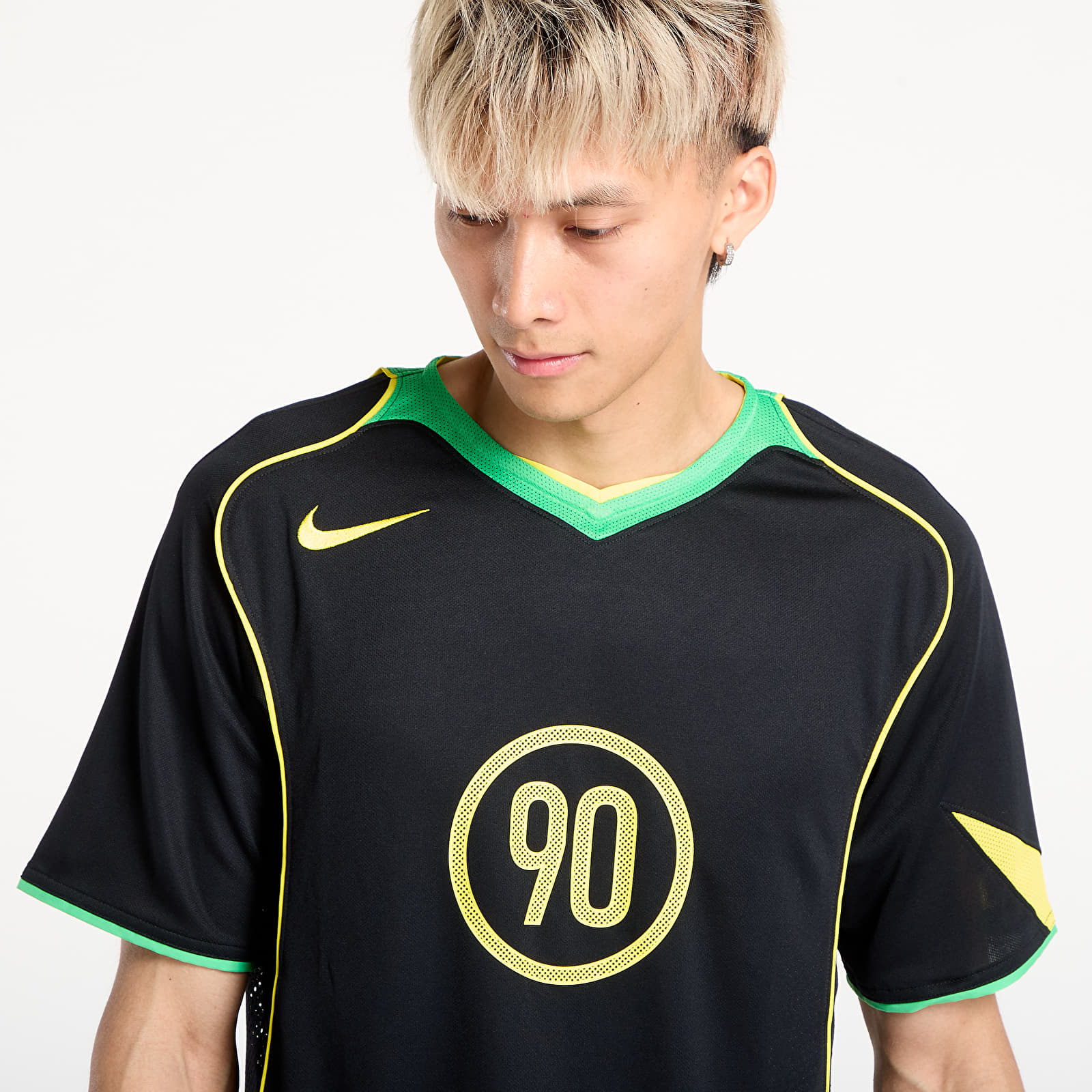 Men's Jerseys Nike Total 90 Men's Dri-FIT Soccer Jersey Black/ Green Spark/ Opti Yellow