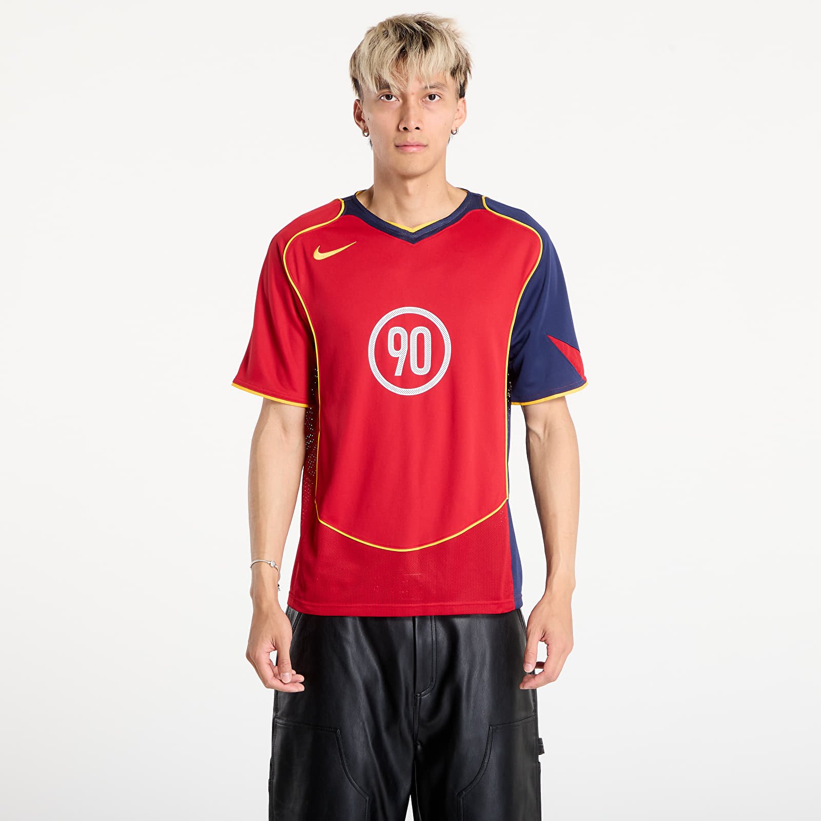 Men's Jerseys Nike Total 90 Men's Dri-FIT Soccer Jersey Gym Red/ Midnight Navy/ University Gold