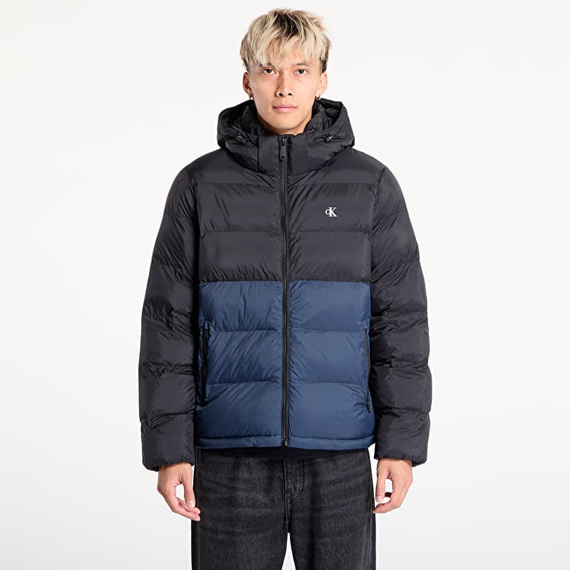 Daunenjacke Calvin Klein Jeans Ls Nylon Color Bock Jacket Black