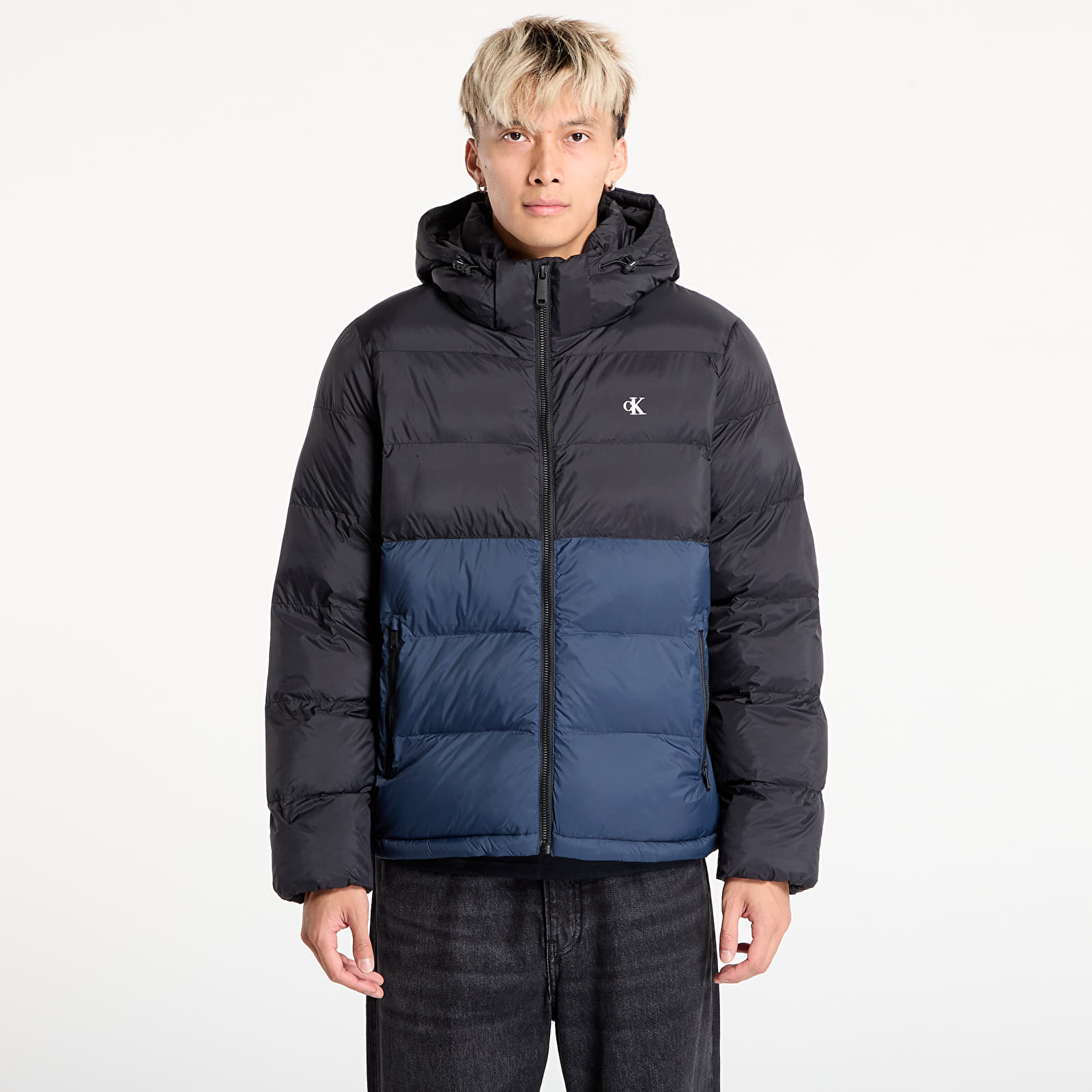 Daunenjacken für Männer Calvin Klein Jeans Ls Nylon Color Bock Jacket Black