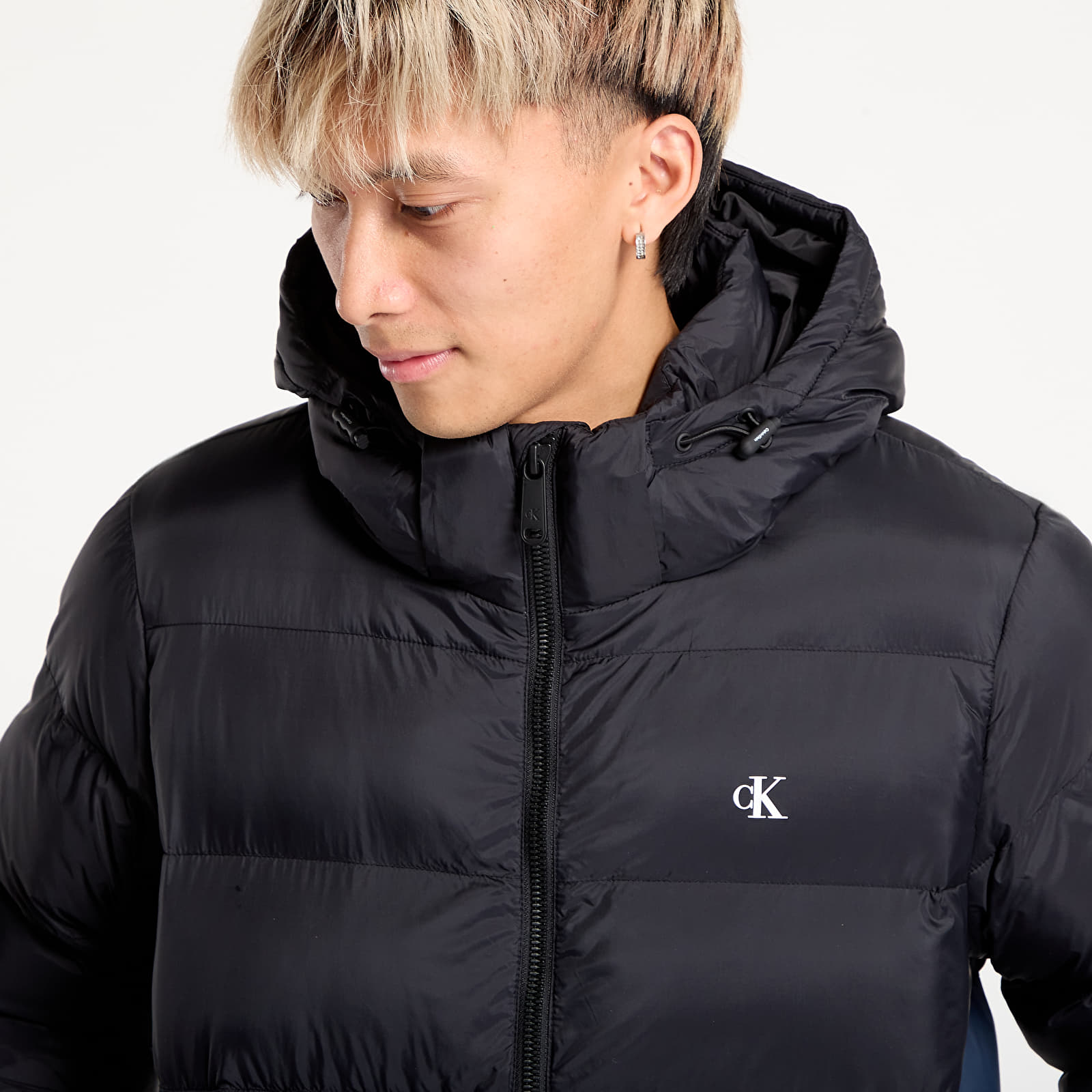 Daunenjacken für Männer Calvin Klein Jeans Ls Nylon Color Bock Jacket Black
