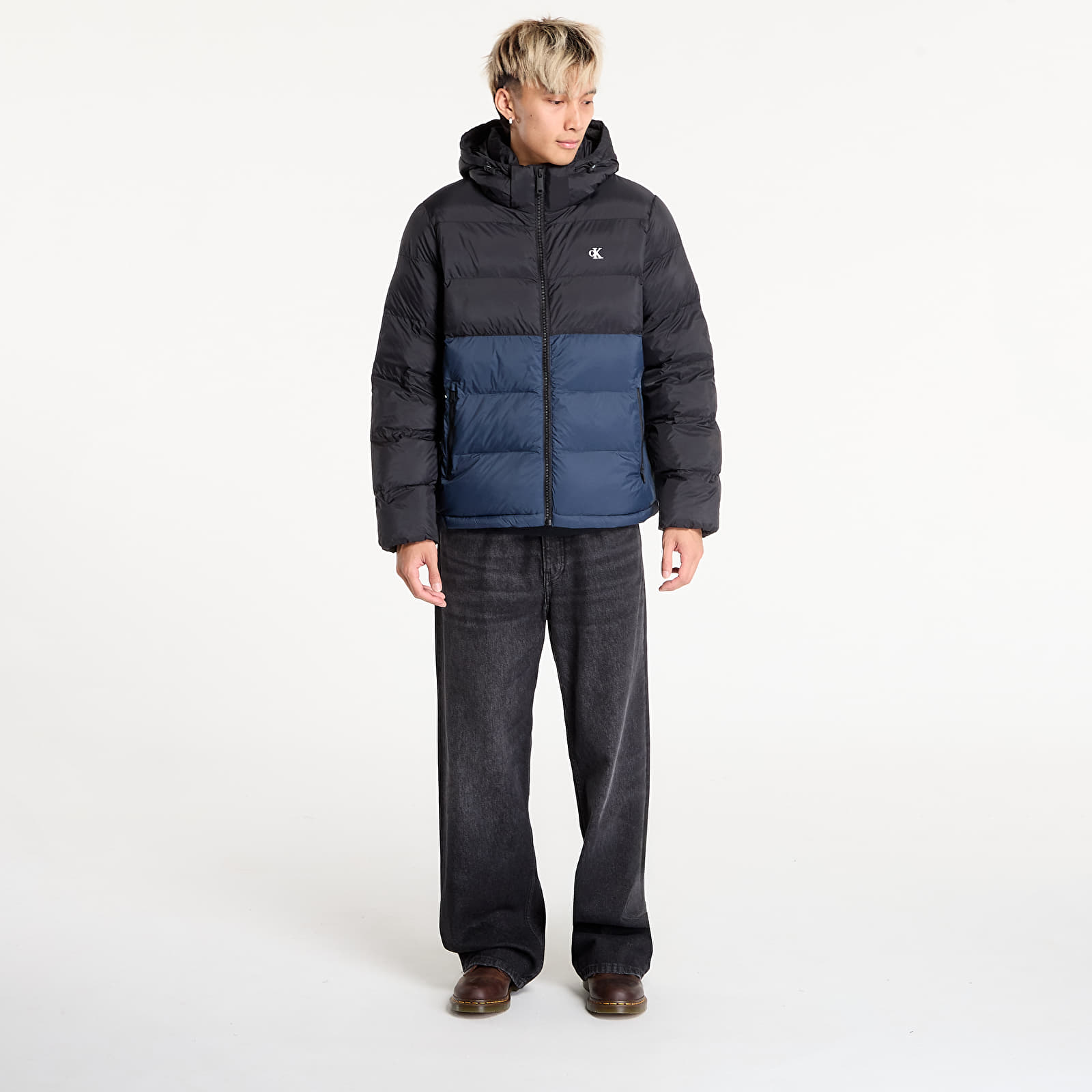 Daunenjacken für Männer Calvin Klein Jeans Ls Nylon Color Bock Jacket Black
