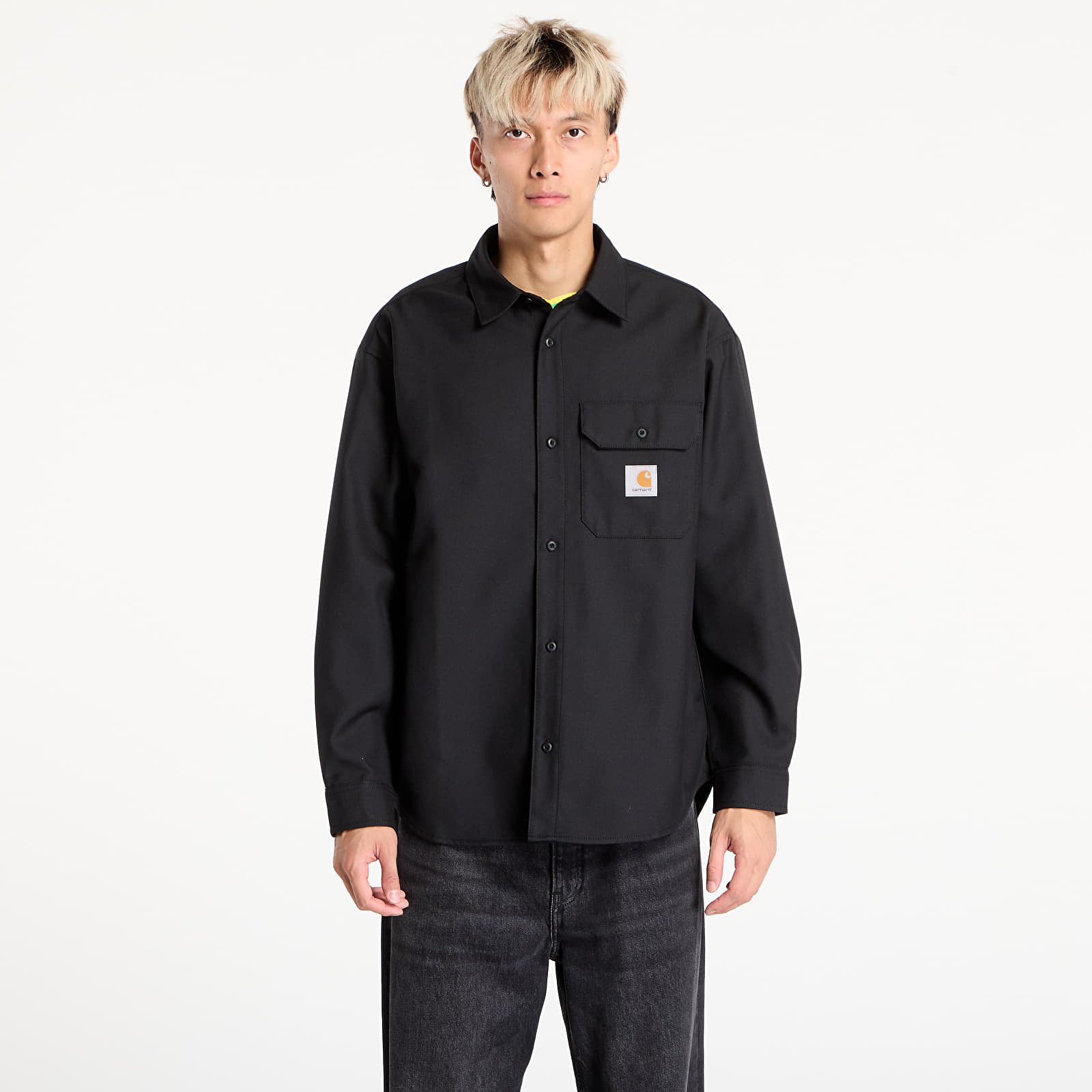 Miesten paidat Carhartt WIP L/S Ray Shirt UNISEX Black Rigid