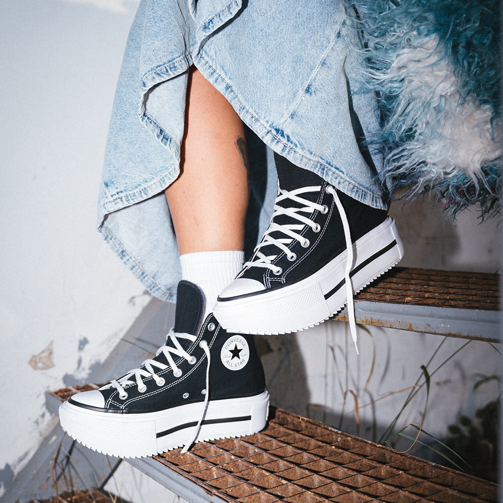Herenschoenen Converse Chuck Taylor All Star Lift Double Stack Black/ White/ Black