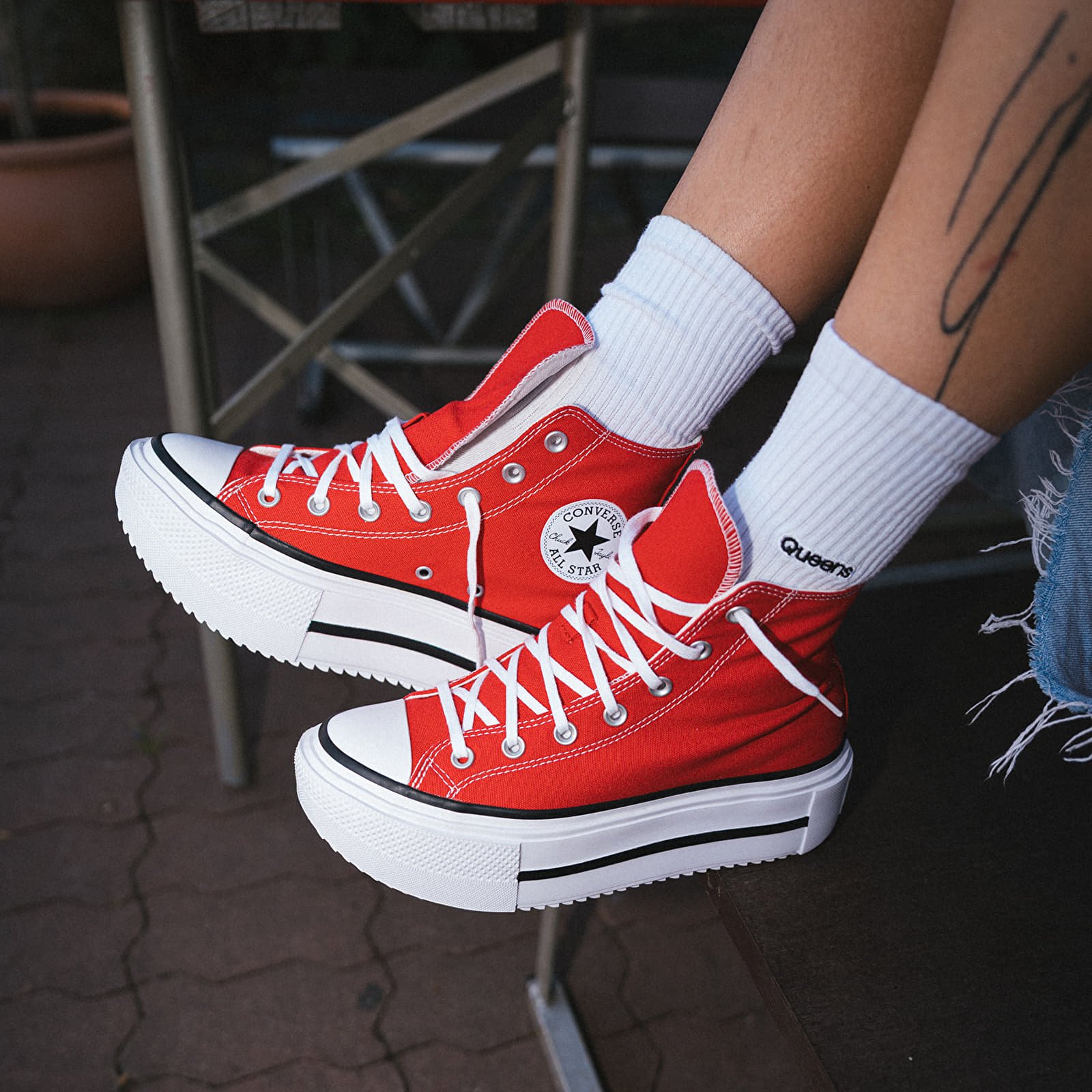 Мужская обувь Converse Chuck Taylor All Star Lift Double Stack Red/ White