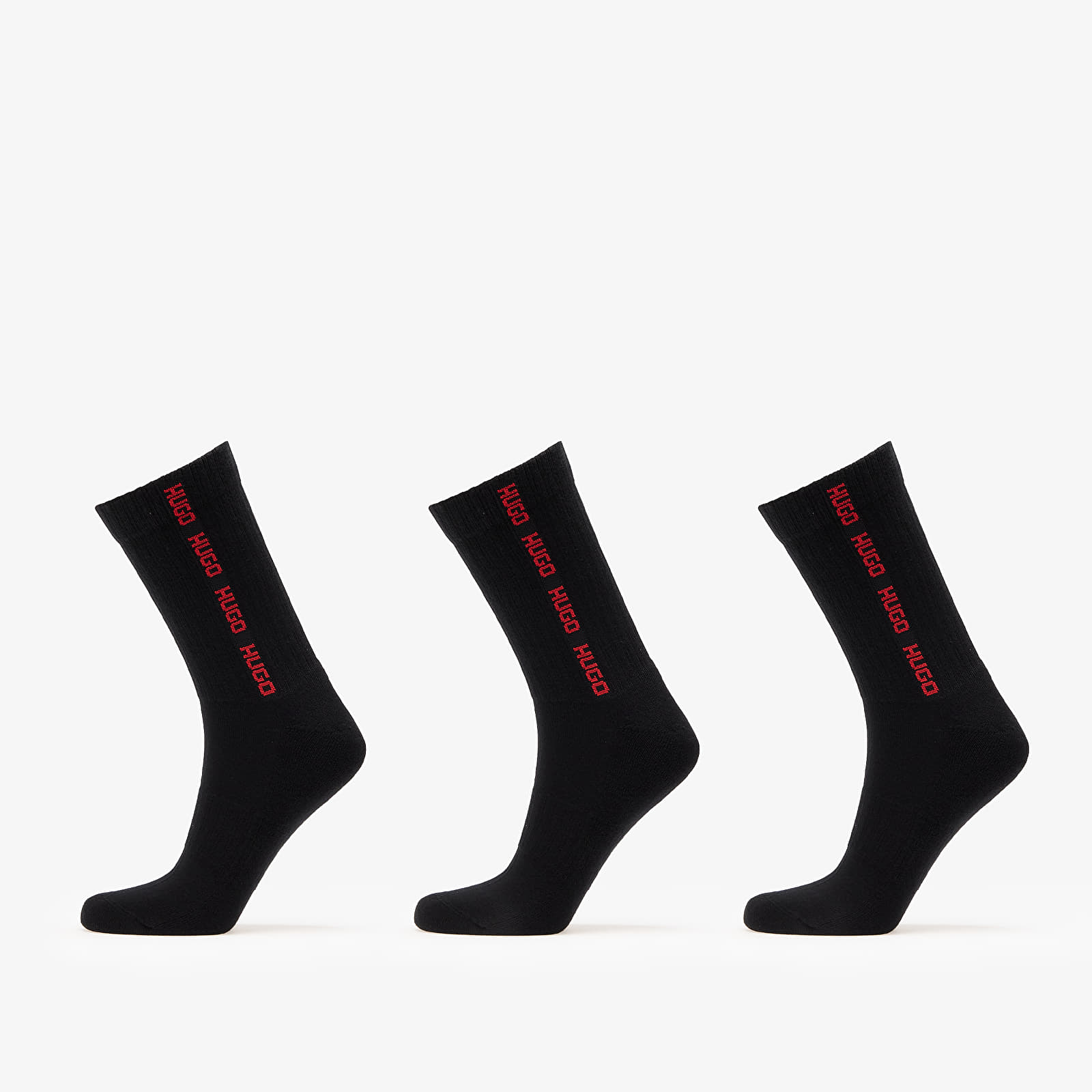 Miesten sukat Hugo Boss 3-Pack Qs Rib Tape Md Black