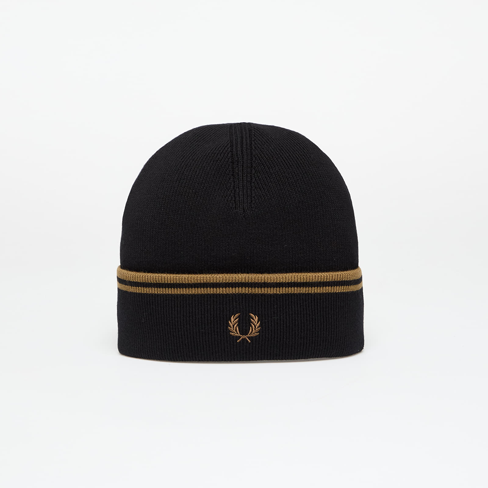 Hüte für Männer FRED PERRY Twin Tipped Merino Wool Beanie Black/ Shadedston