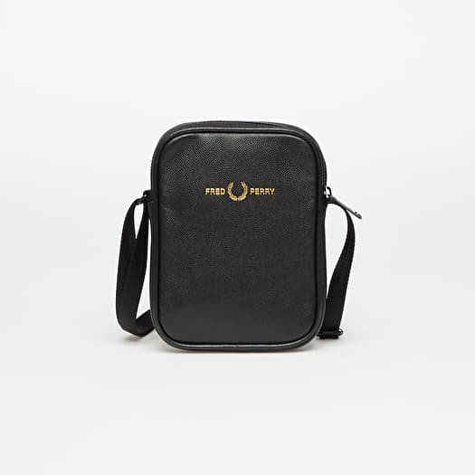 Bag FRED PERRY Scotchgrain Leather Side Bag Black