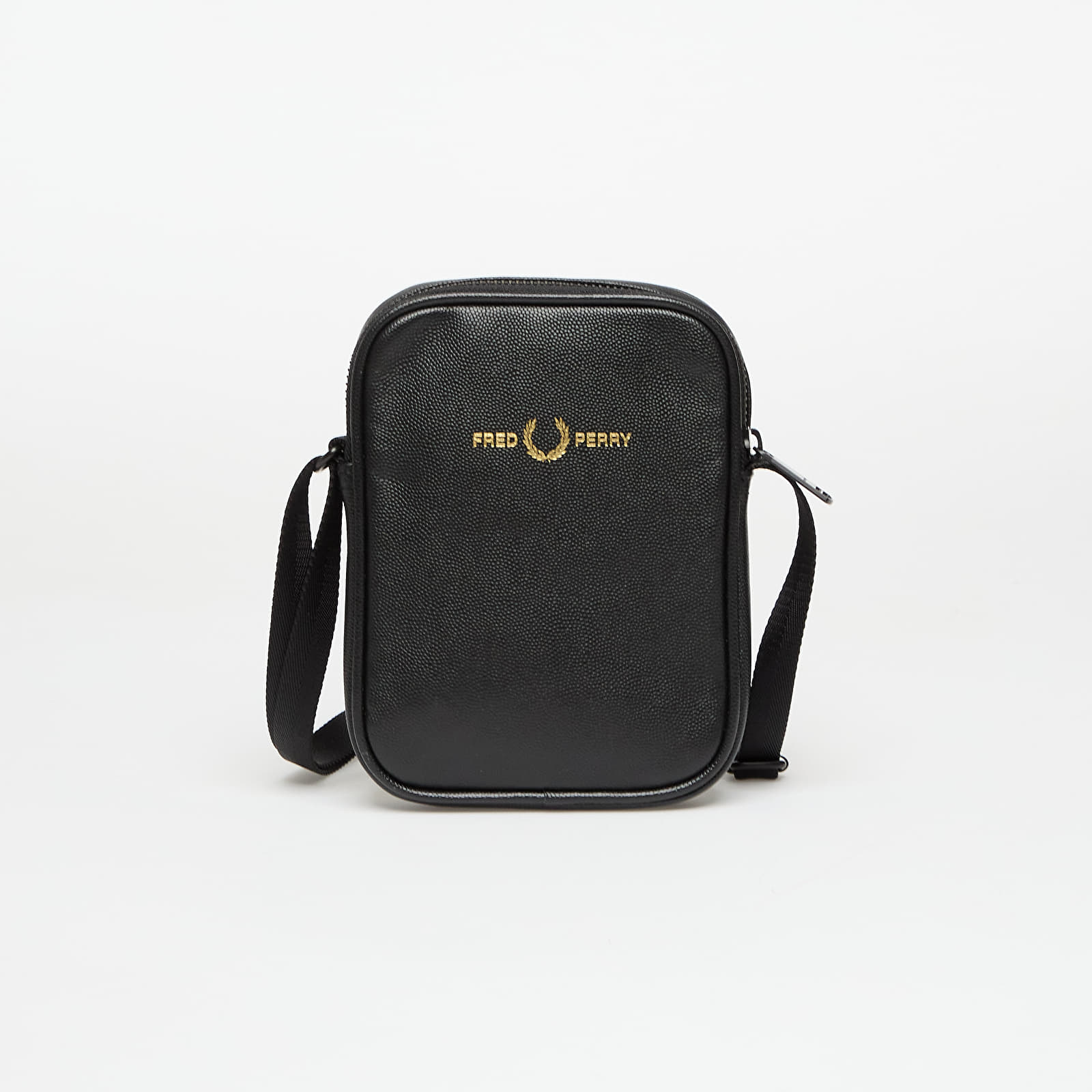 Men's Shoulder Bags FRED PERRY Scotchgrain Leather Side Bag Black
