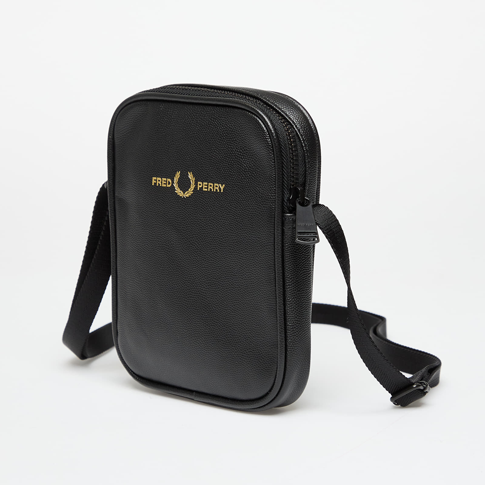 Men's Shoulder Bags FRED PERRY Scotchgrain Leather Side Bag Black