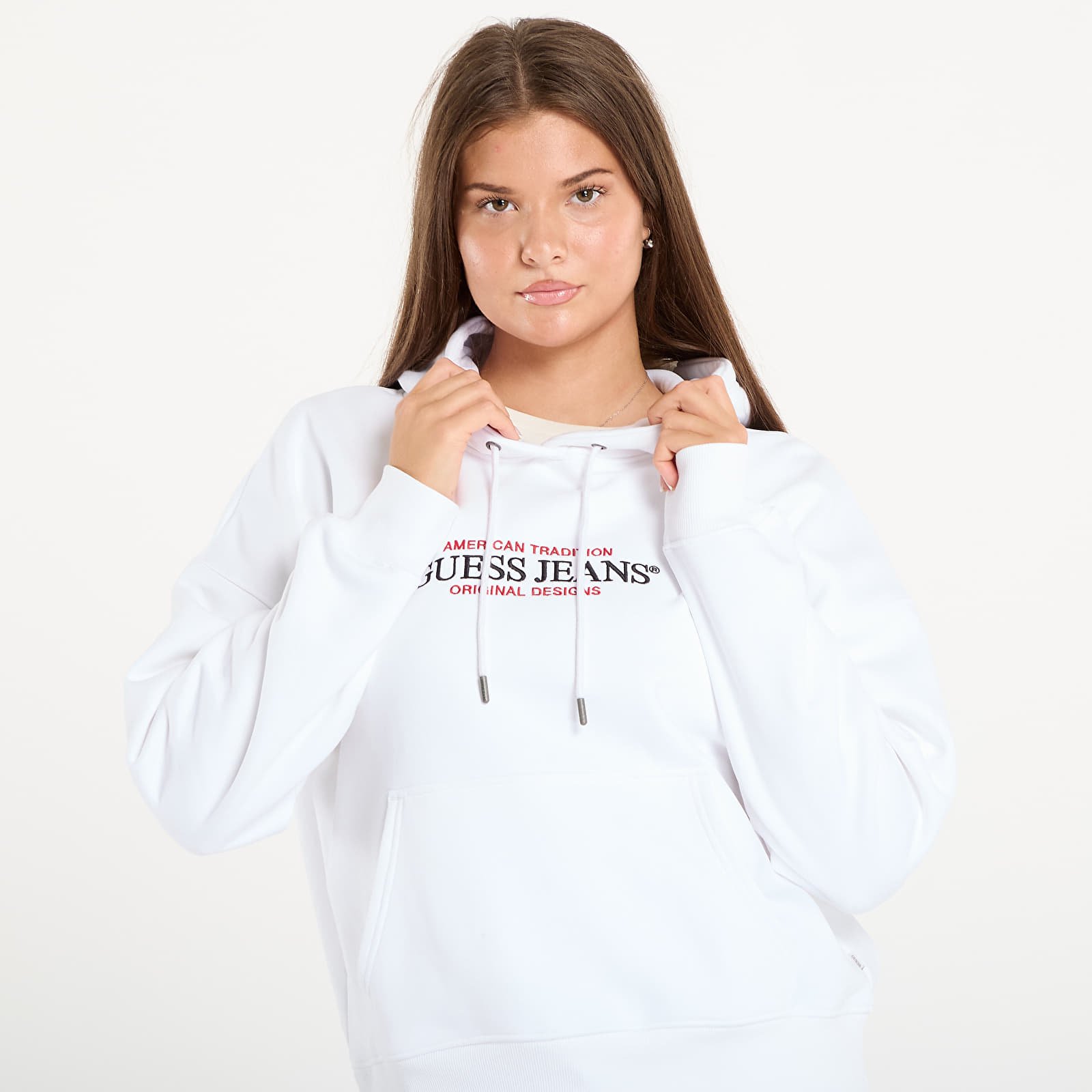 Naisten collegepaidat Guess Jeans Hood Os American White
